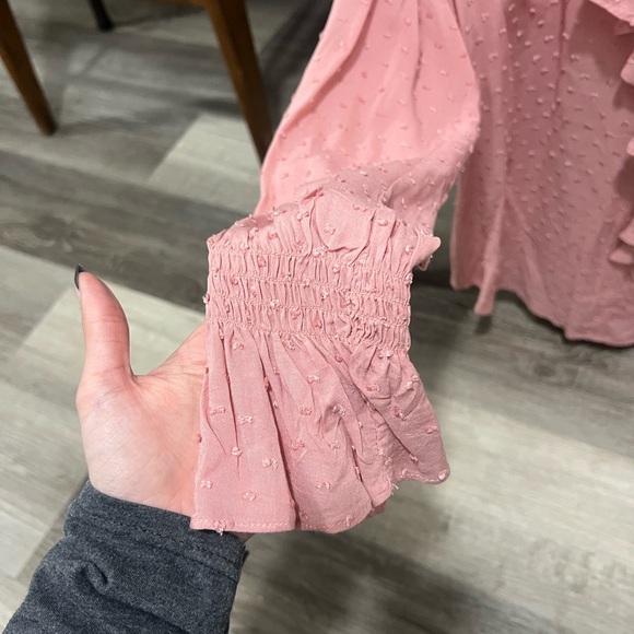 Dusty Rose Ruffle Blouse - Picture 2 of 2